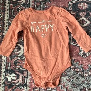 You Make Me Happy Long Sleeve Onesie. Size 18 M.